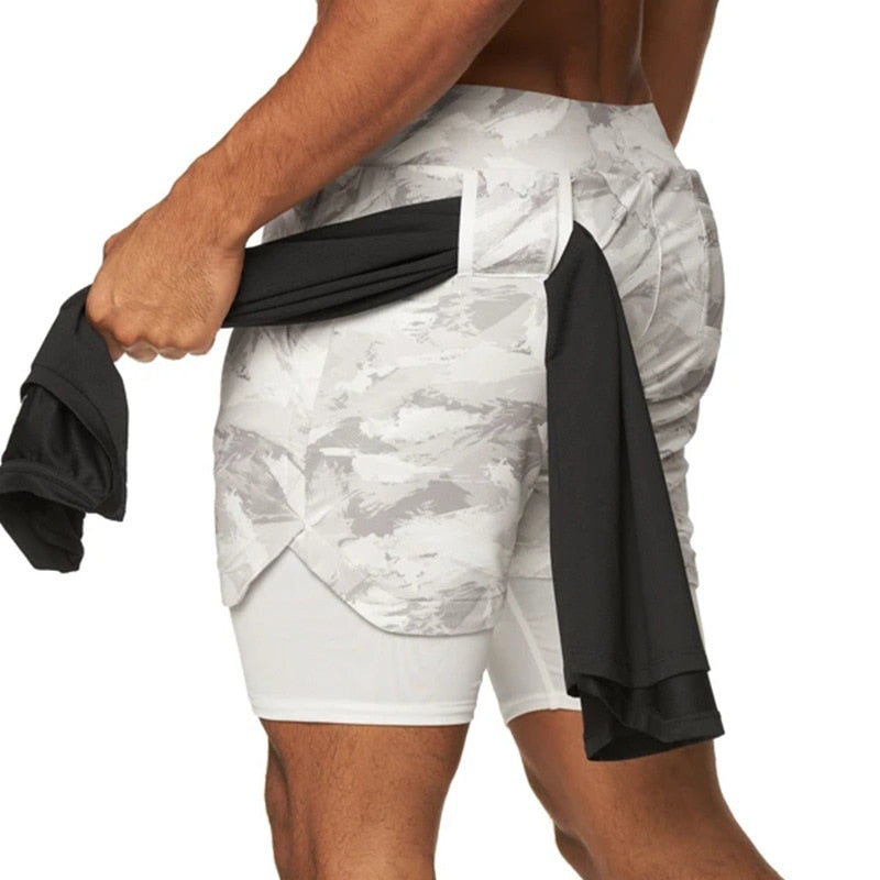 2 In 1 Double-deck Quick Dry GYM Sport Shorts