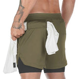 2 In 1 Double-deck Quick Dry GYM Sport Shorts