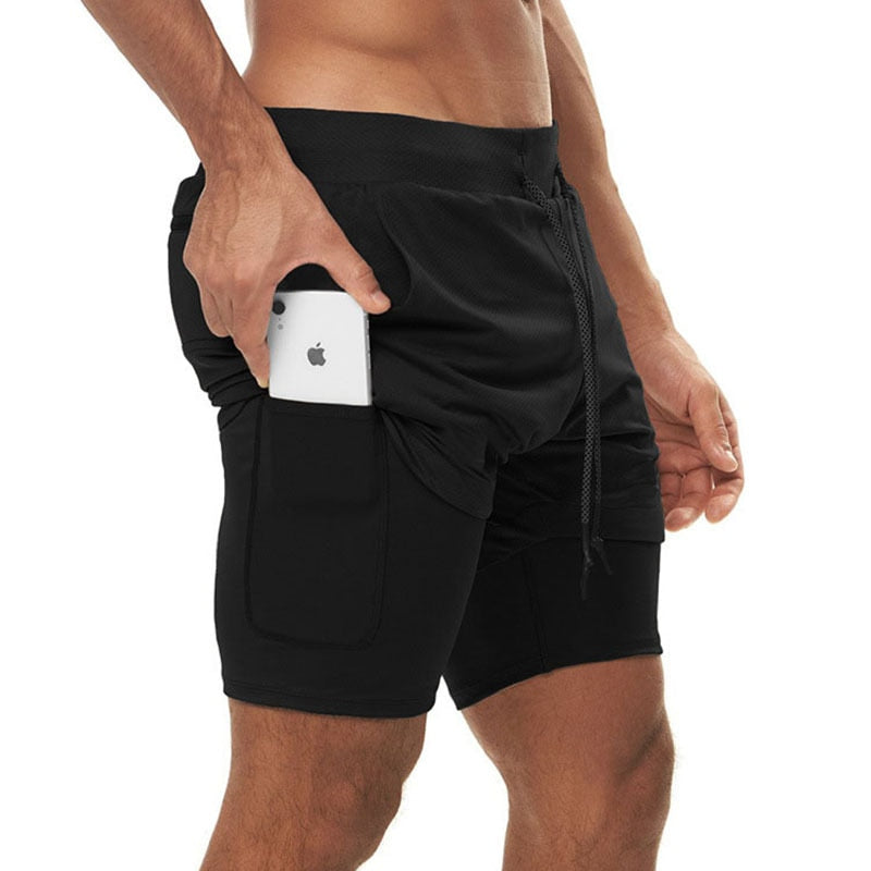 2 In 1 Double-deck Quick Dry GYM Sport Shorts