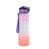 Motivational Sports Water Bottle with Straw Leak-proof BPA Free Jugs Mug