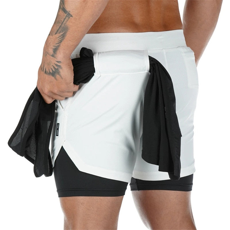 2 In 1 Double-deck Quick Dry GYM Sport Shorts