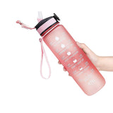 Motivational Sports Water Bottle with Straw Leak-proof BPA Free Jugs Mug